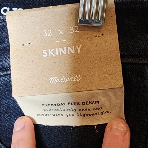 NWT Madewell Skinny Jeans in Paxson Wash Mens size 32x32 Darkwash - Picture 5 of 15